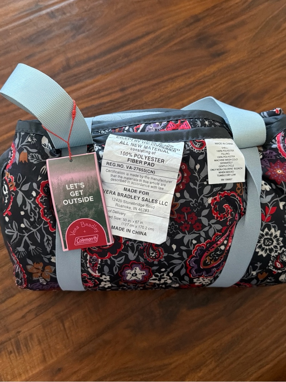 Vera Bradley Coleman Camping Blanket  48x62 Eden Paisley Print